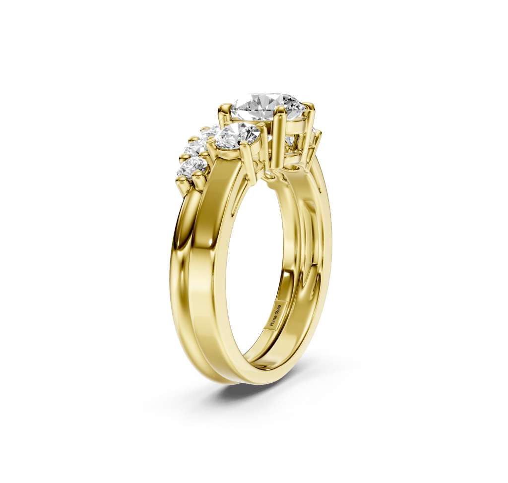 1.30-6.80 CT Round Cut Lab Grown Diamonds - Bridal Set