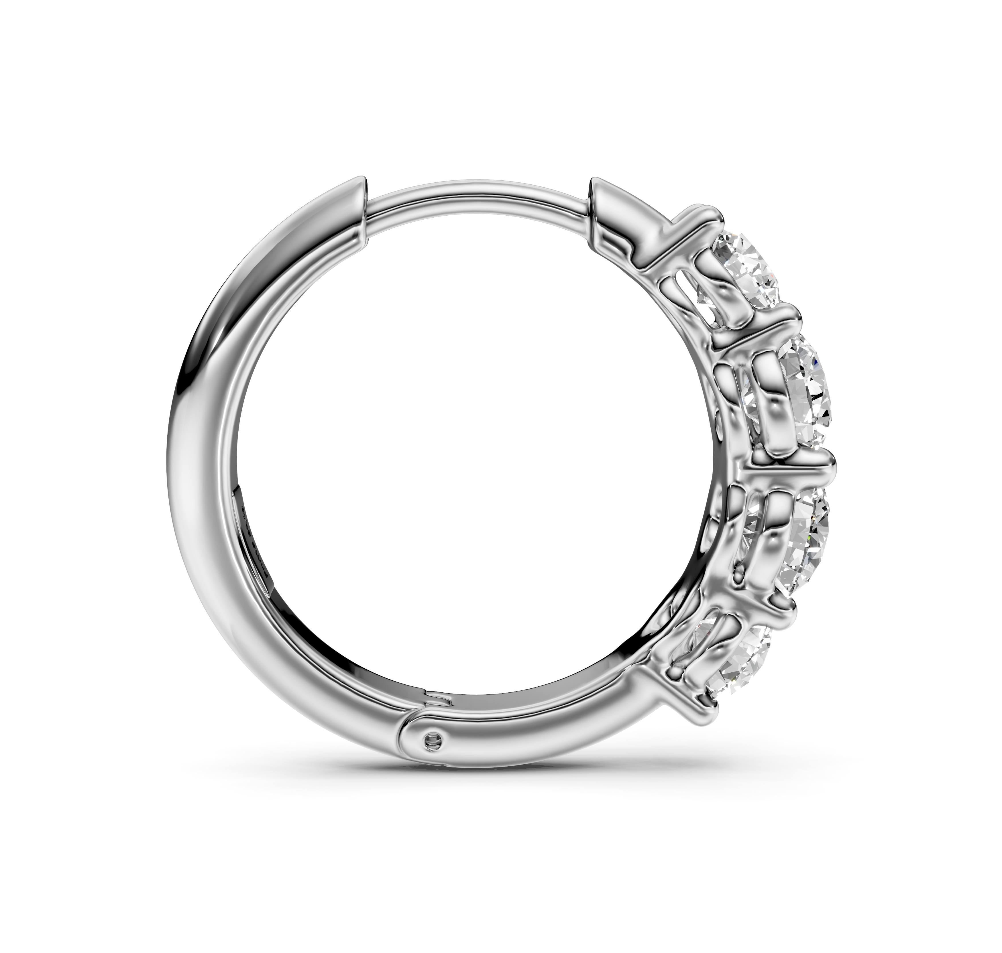 1.60 CT Round Cut Natural Diamonds - Hoop And Drop And Earrings