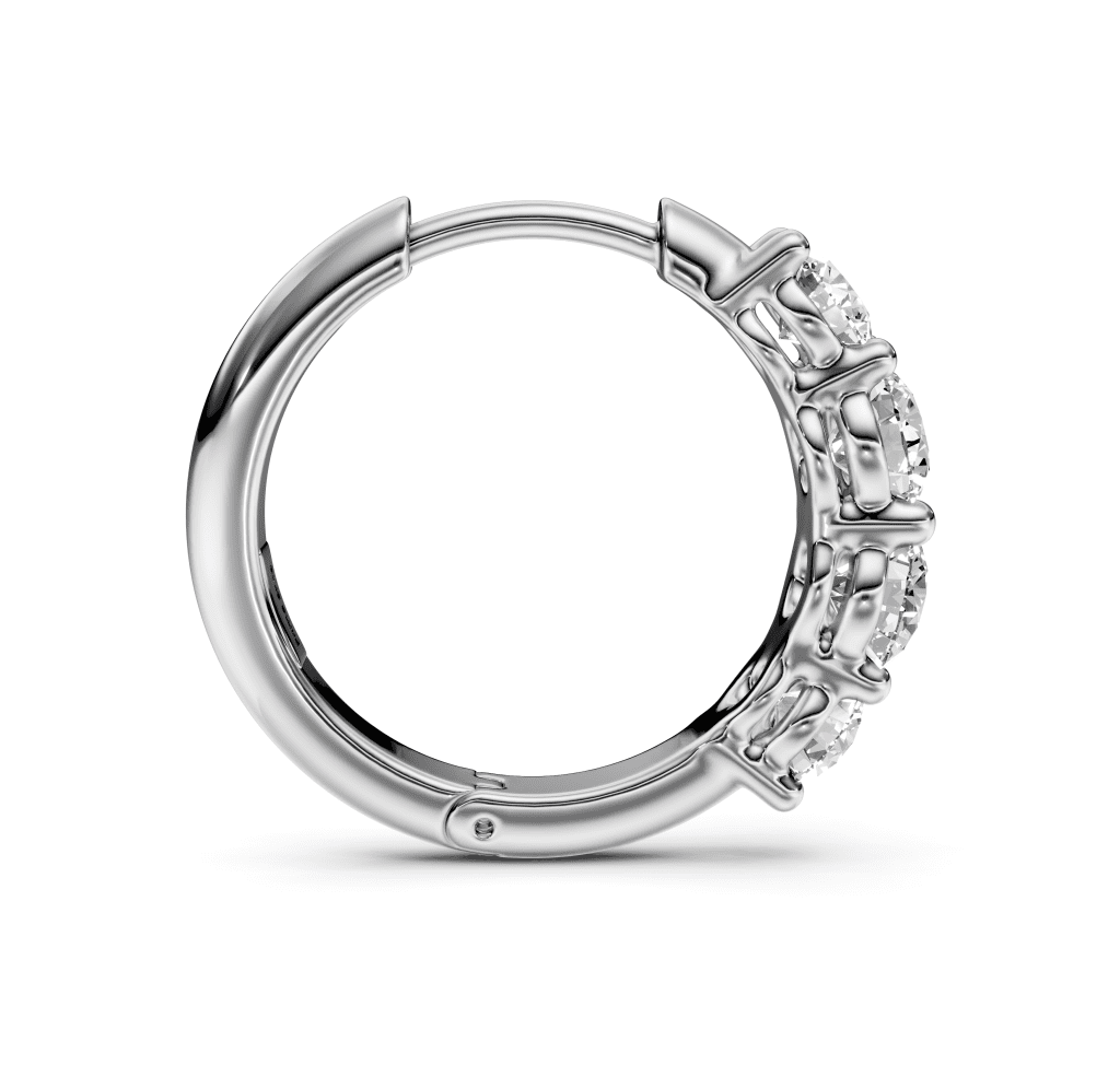 1.60 CT Round Cut Natural Diamonds - Hoop And Drop And Earrings - Primestyle.com