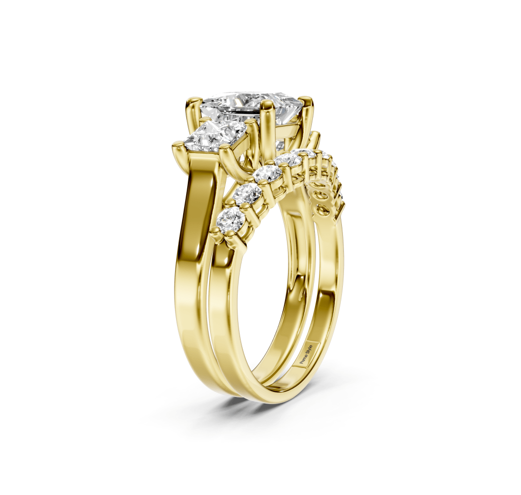 2.00 - 7.50 CT Princess & Round Cut Lab Grown Diamonds - Bridal Set - Primestyle.com