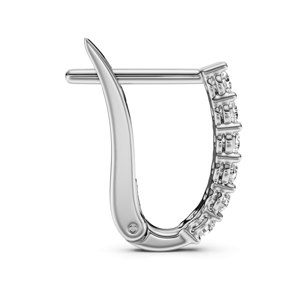 1.25 CT Round Cut Natural Diamonds - Hoop And Drop And Earrings