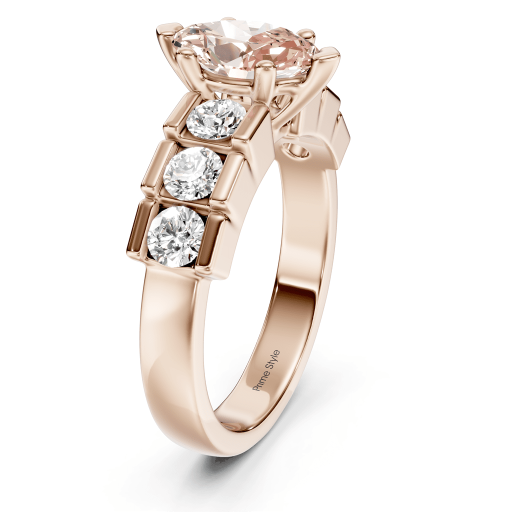 1.85 - 4.85 CT Marquise & Round Cut Fancy Pink Diamonds - Engagement Ring - Primestyle.com