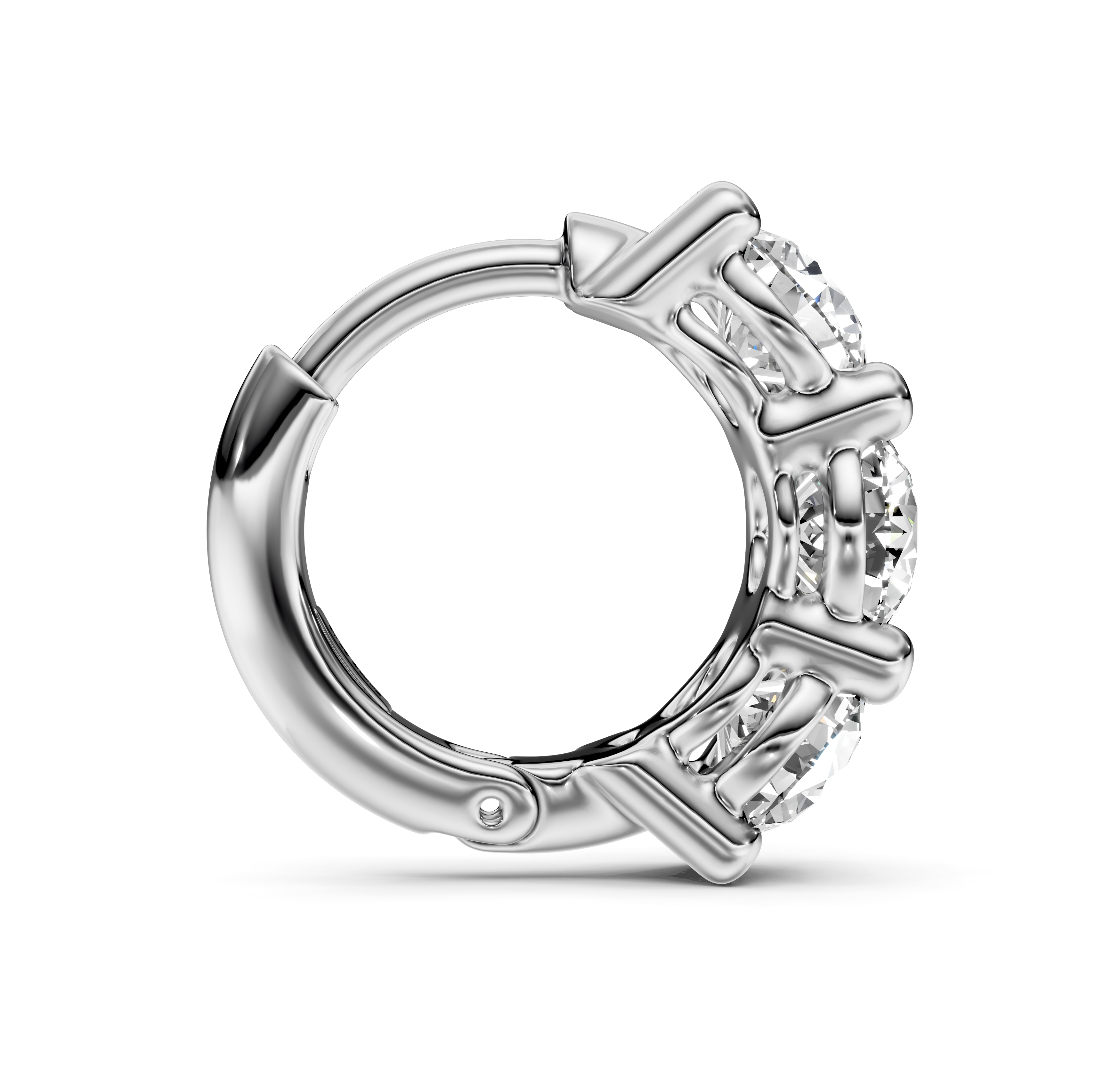 1.30 CT Round Cut Natural Diamonds - Hoop And Drop And Earrings