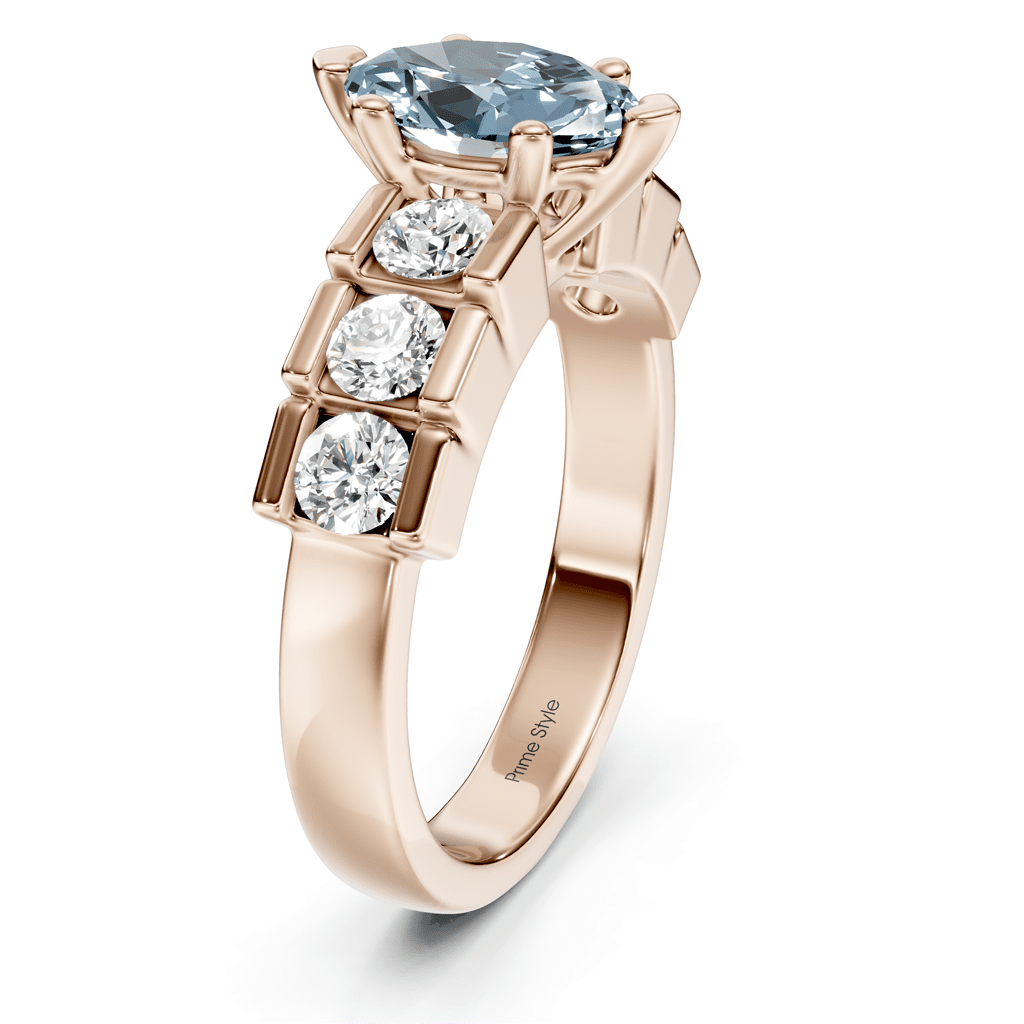 1.85 - 4.85 CT Marquise & Round Cut Fancy Blue Diamonds - Engagement Ring - Primestyle.com