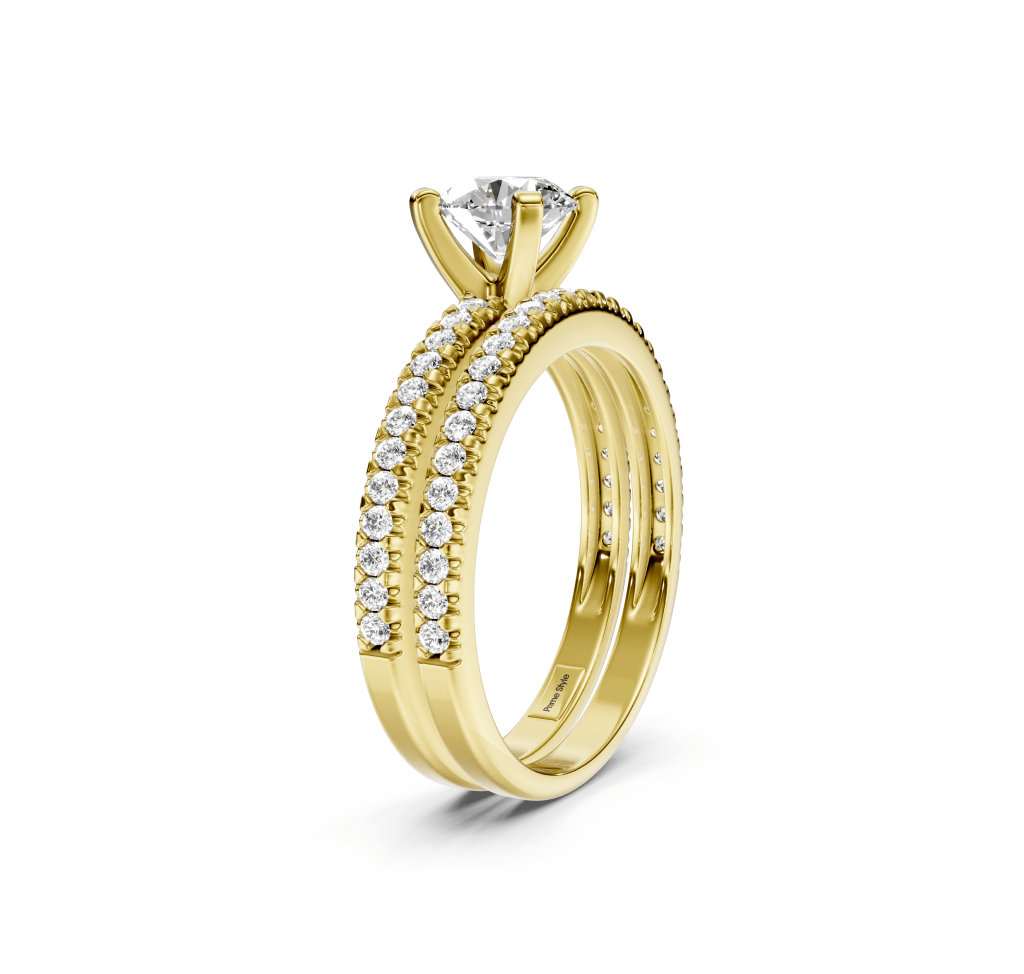 0.80 - 1.95 CT Round Cut Natural Diamonds - Bridal Set - Primestyle.com