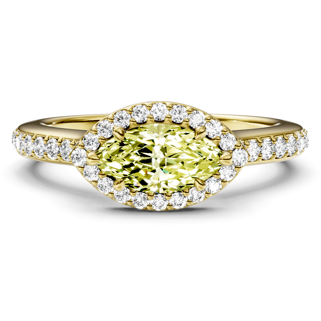 1.30-4.30 CT Marquise & Round Cut Fancy Yellow Diamonds - Engagement Ring