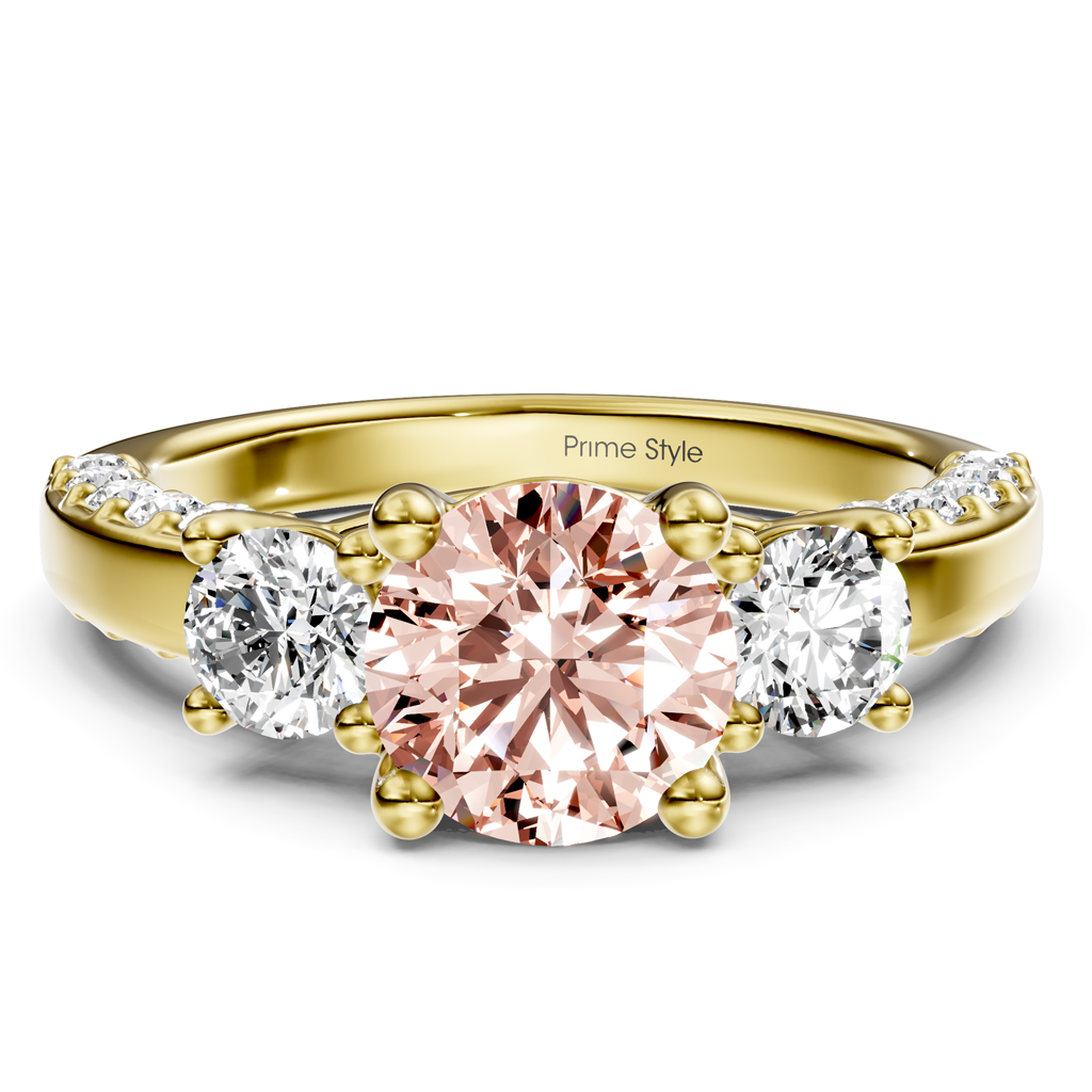 1.90-4.90 CT Round Cut Fancy Pink Diamonds - Engagement Ring