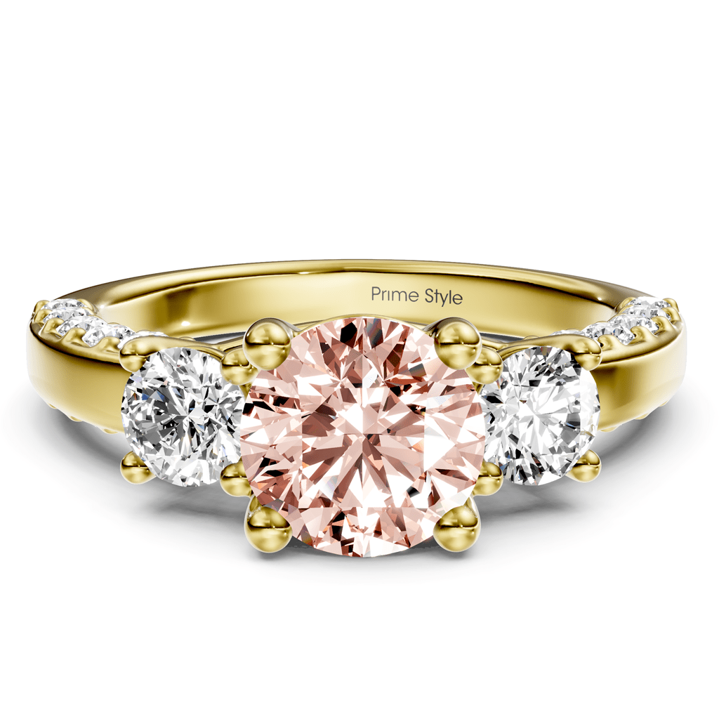 1.90 - 4.90 CT Round Cut Fancy Pink Diamonds - Engagement Ring - Primestyle.com