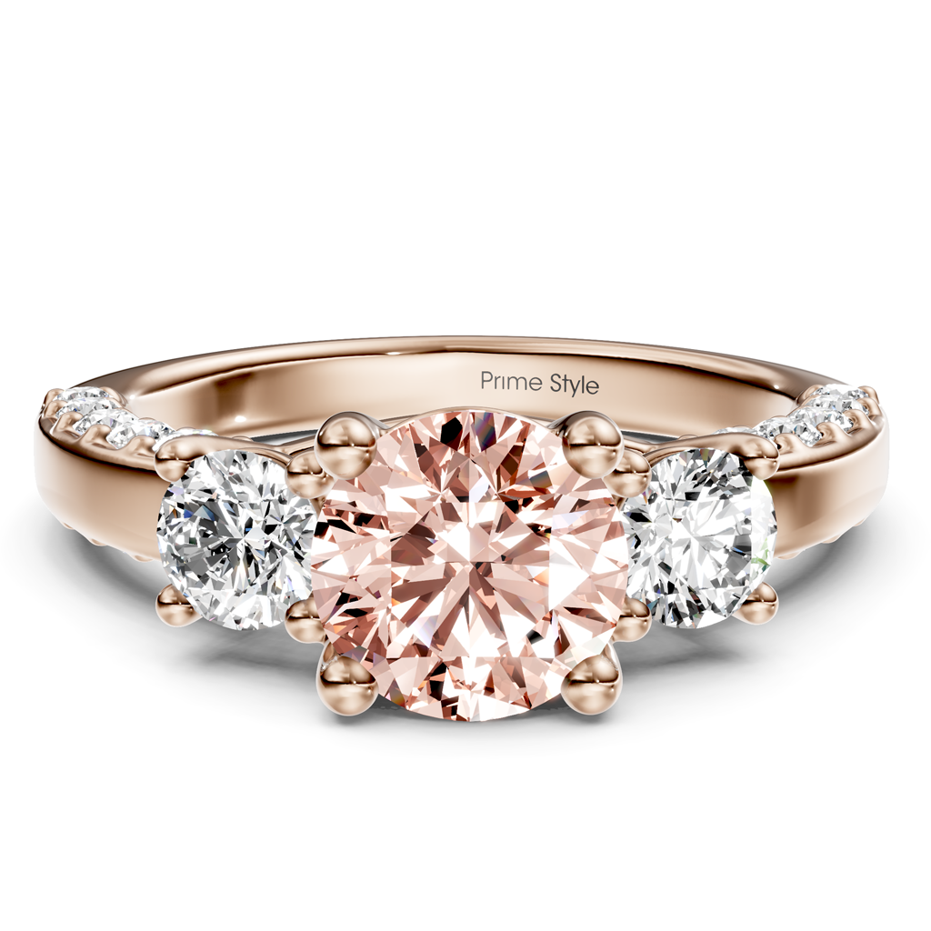 1.90-4.90 CT Round Cut Fancy Pink Diamonds - Engagement Ring