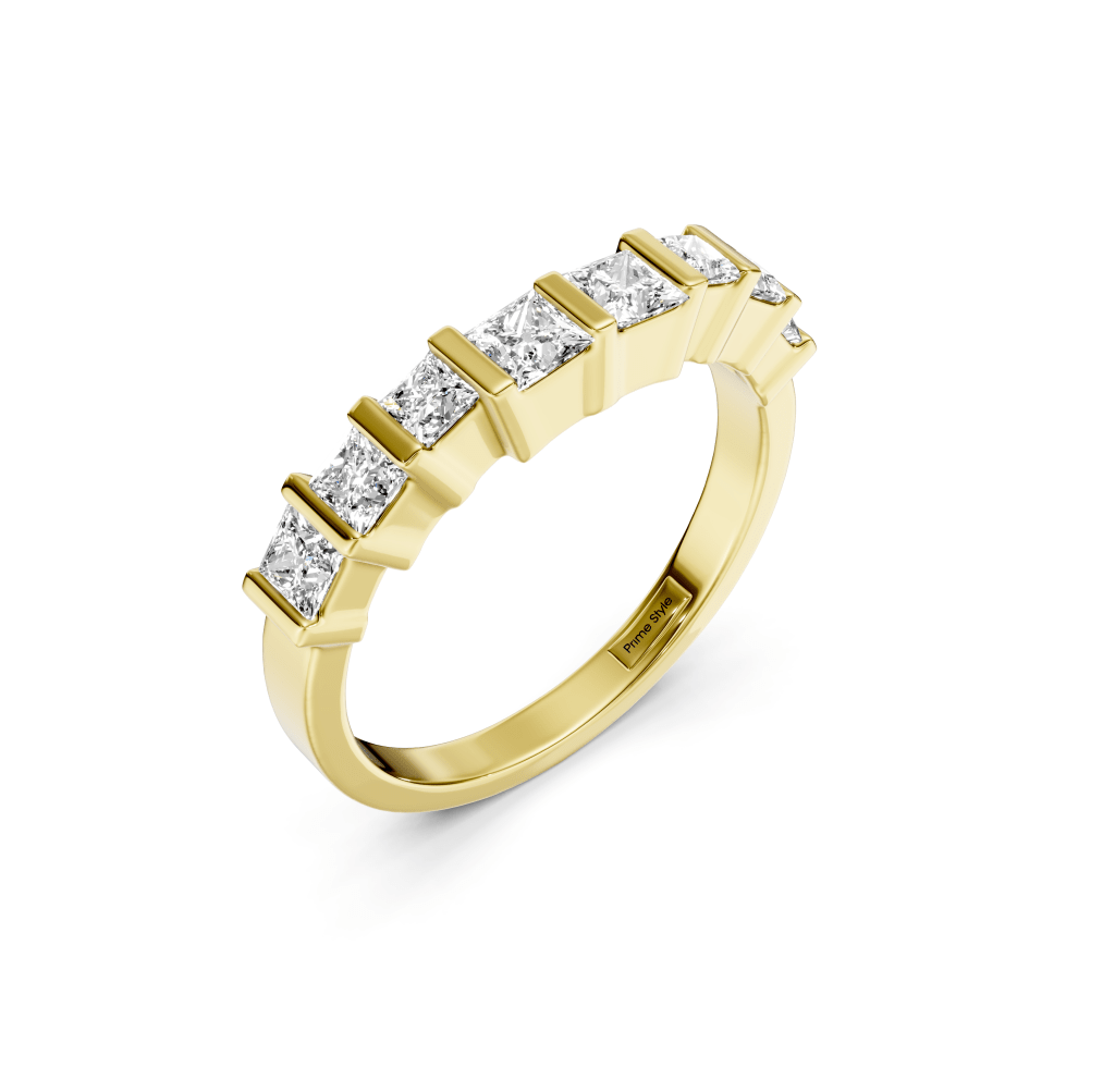 0.80 CT Princess Cut Lab Grown Diamonds - Wedding Band