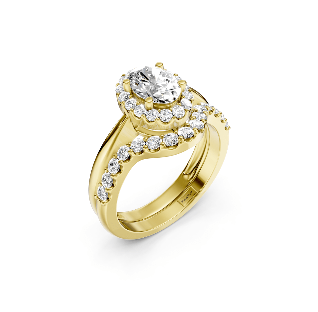 1.10-2.25 CT Oval & Round Cut Natural Diamonds - Bridal Set