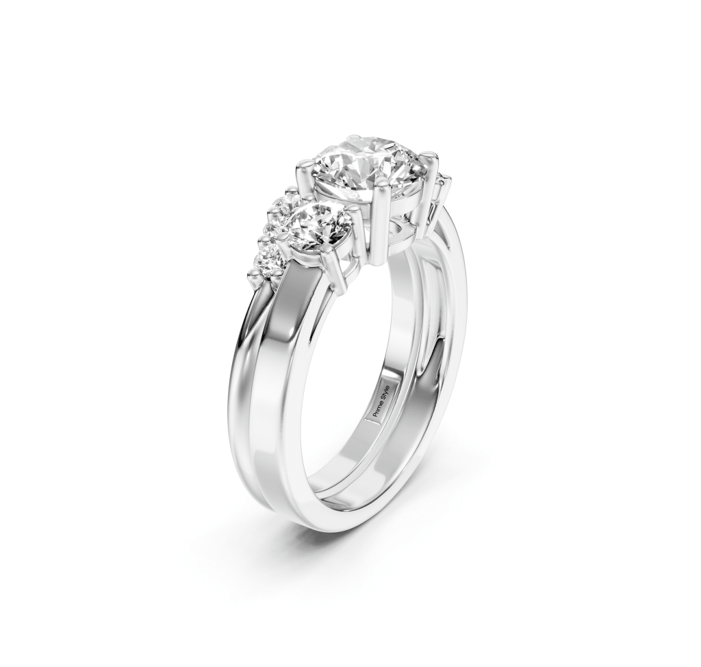 1.05 - 6.55 CT Round Cut Lab Grown Diamonds - Bridal Set - Primestyle.com