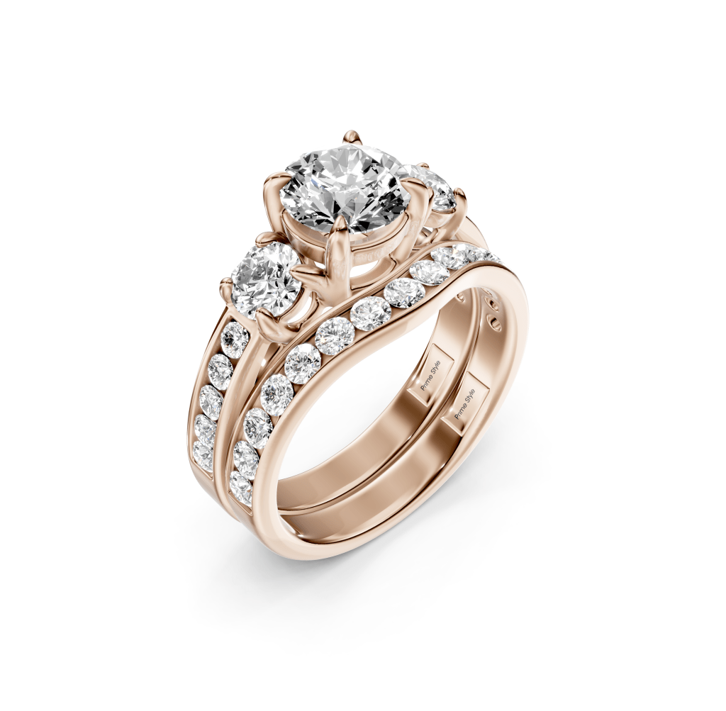 1.70-7.20 CT Round Cut Lab Grown Diamonds - Bridal Set