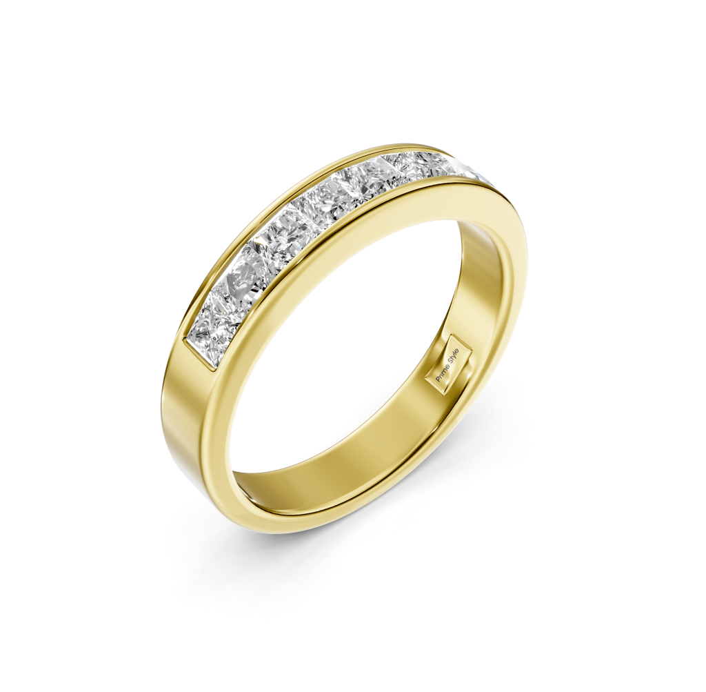 1.00 CT Princess Cut Lab Grown Diamonds - Wedding Band