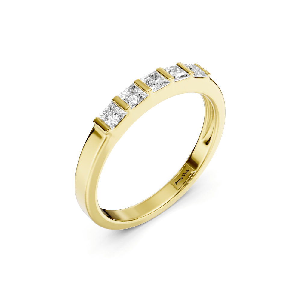 0.40 CT Princess Cut Lab Grown Diamonds - Wedding Band