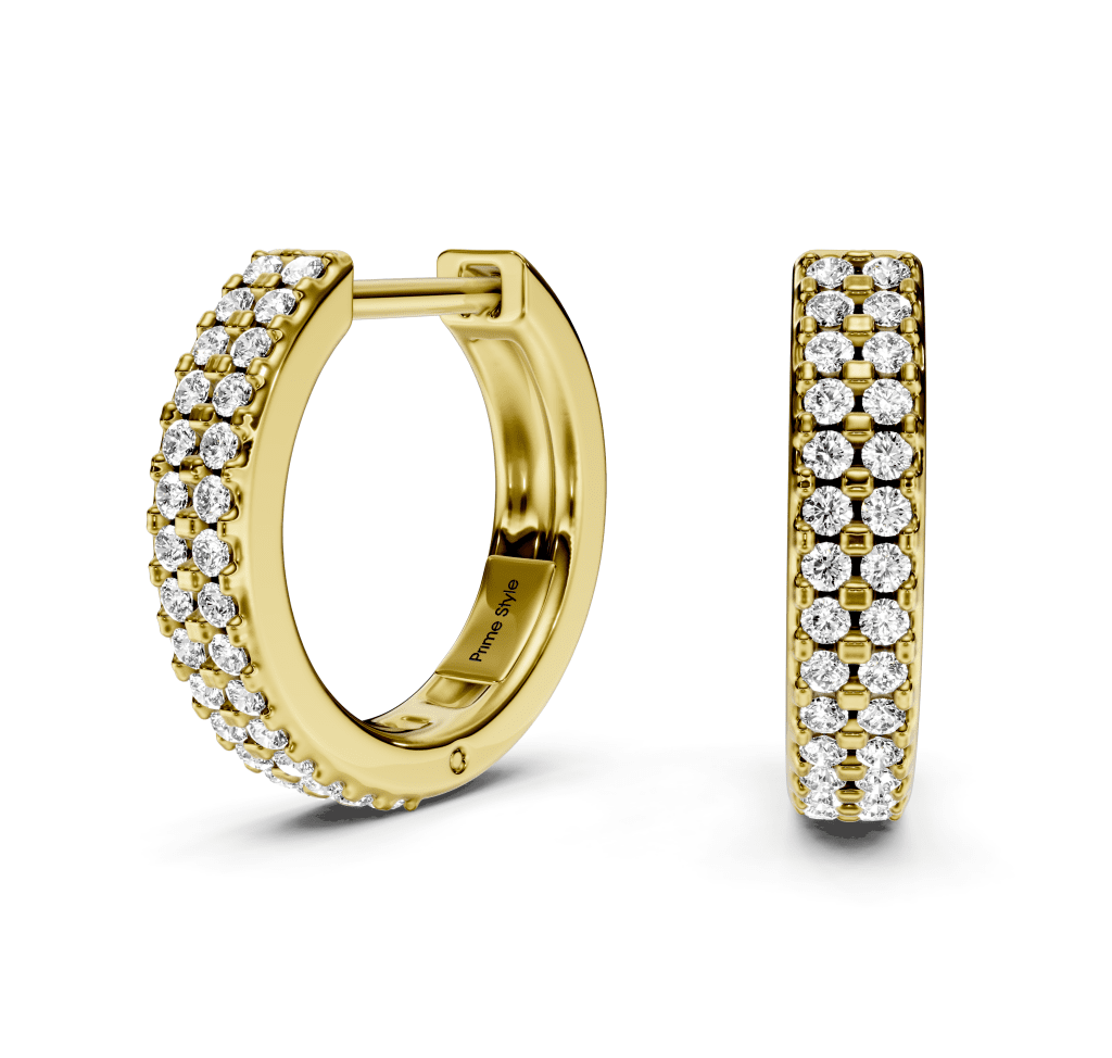 0.20 CT Round Cut Natural Diamonds - Hoop And Drop And Earrings - Primestyle.com