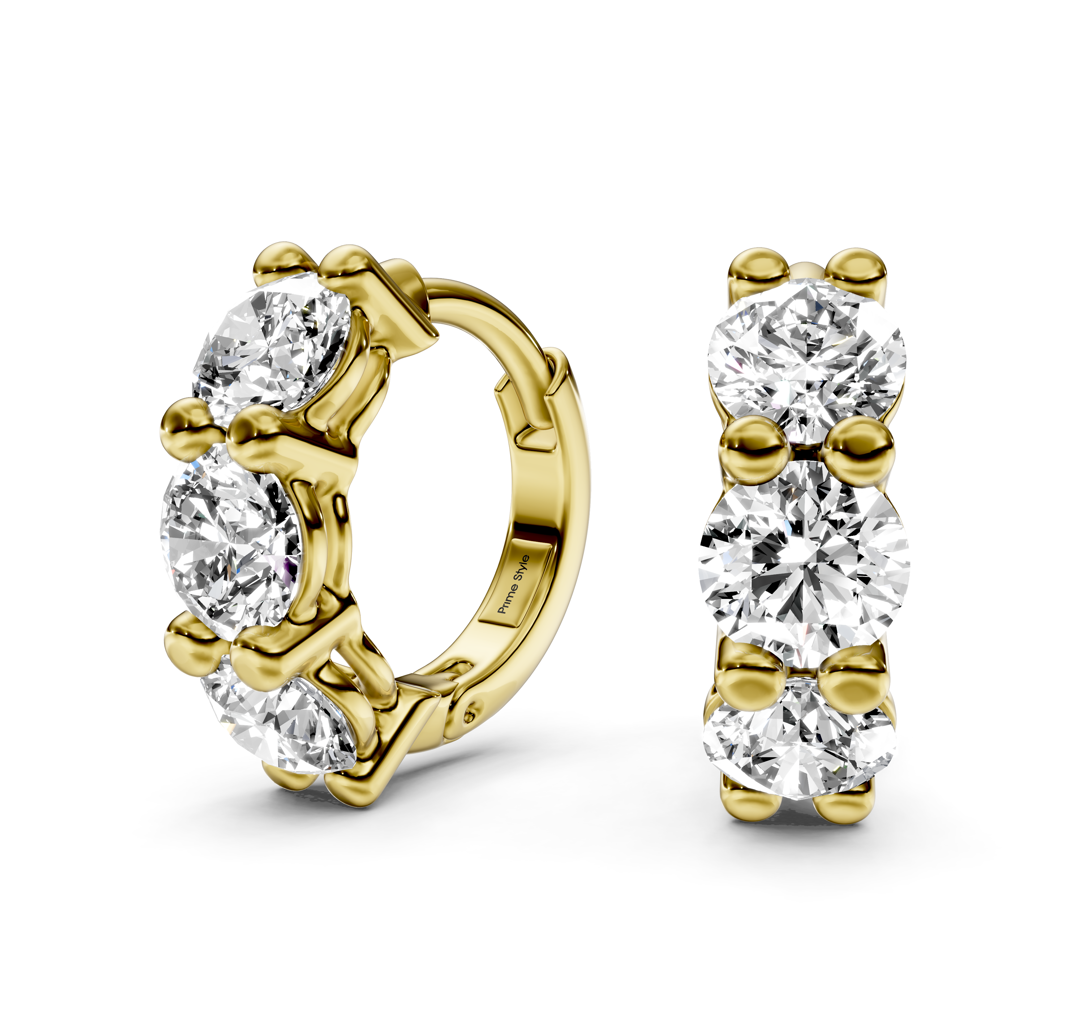 1.30 CT Round Cut Diamonds - Hoop And Drop And Earrings