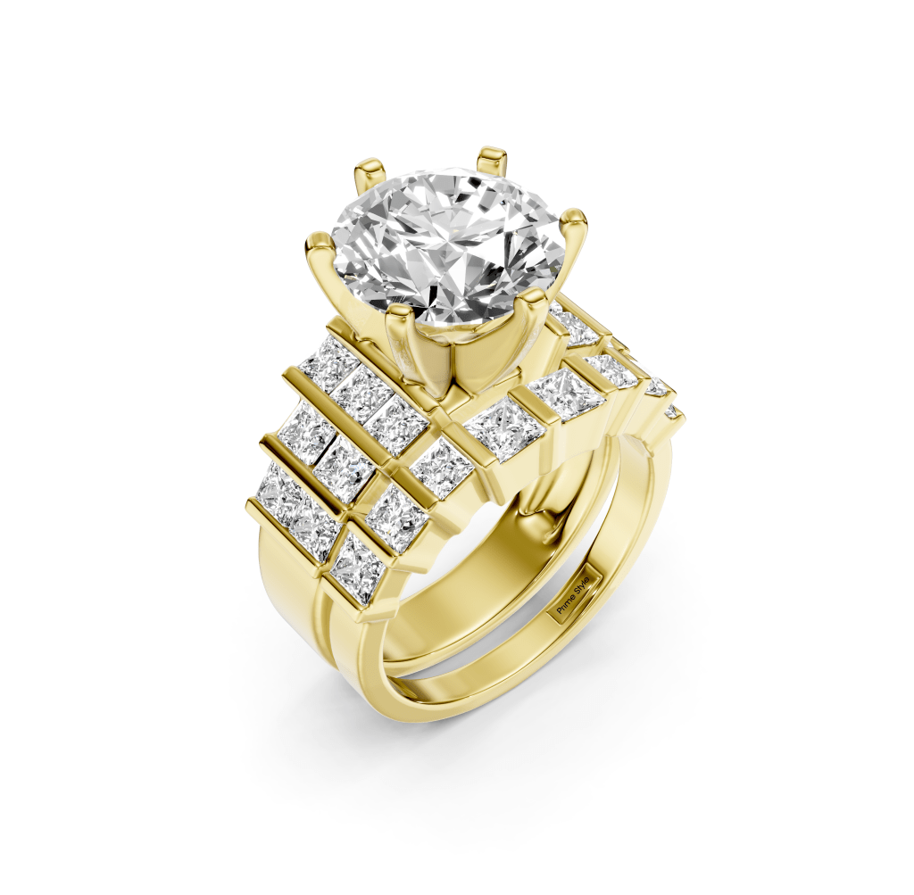 2.50-8.00 CT Princess & Round Cut Lab Grown Diamonds - Bridal Set