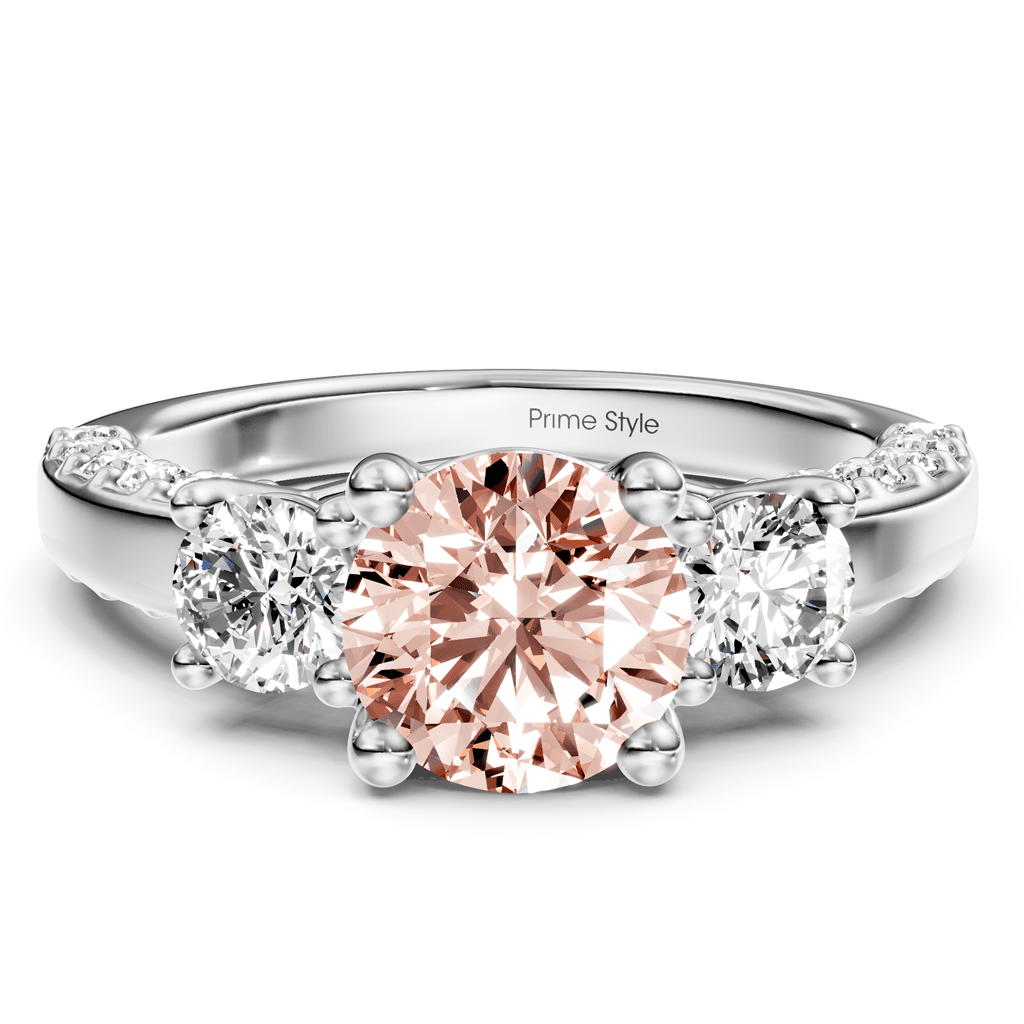 1.90-4.90 CT Round Cut Fancy Pink Diamonds - Engagement Ring