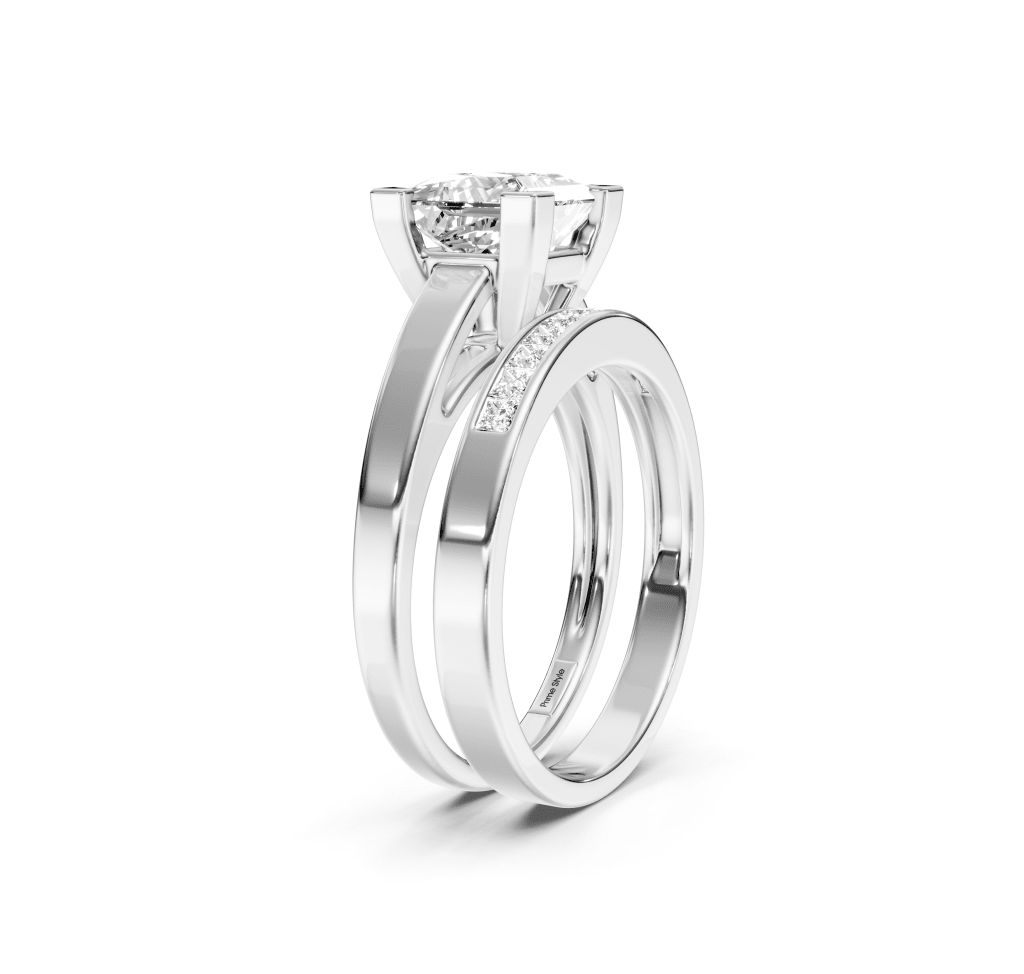 0.60-1.75 CT Princess Cut Natural Diamonds - Bridal Set