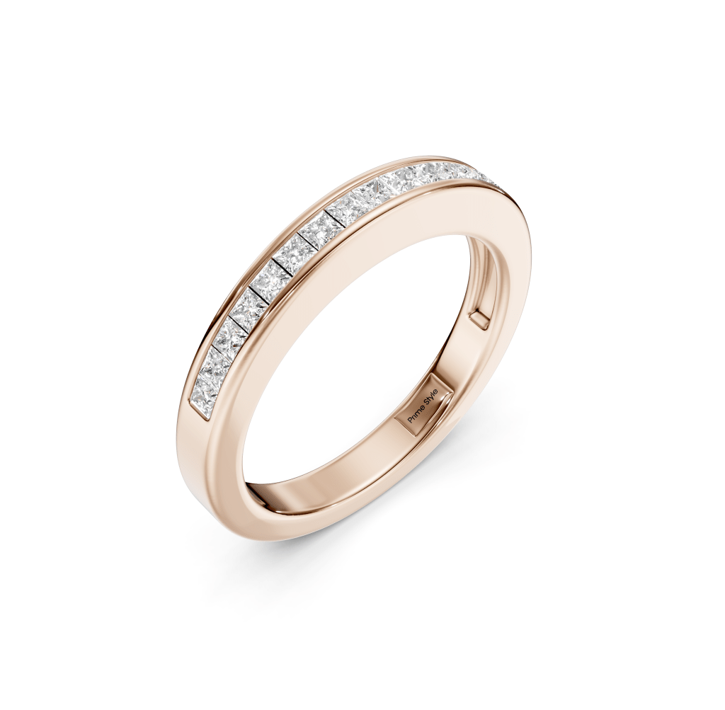 0.40 CT Princess Cut Lab Grown Diamonds - Wedding Band
