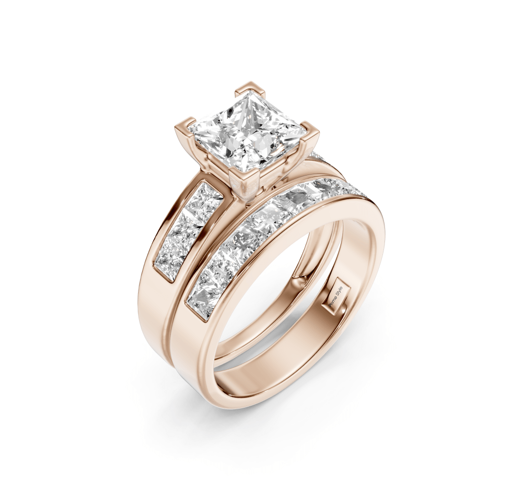 2.30-7.80 CT Princess Cut Lab Grown Diamonds - Bridal Set