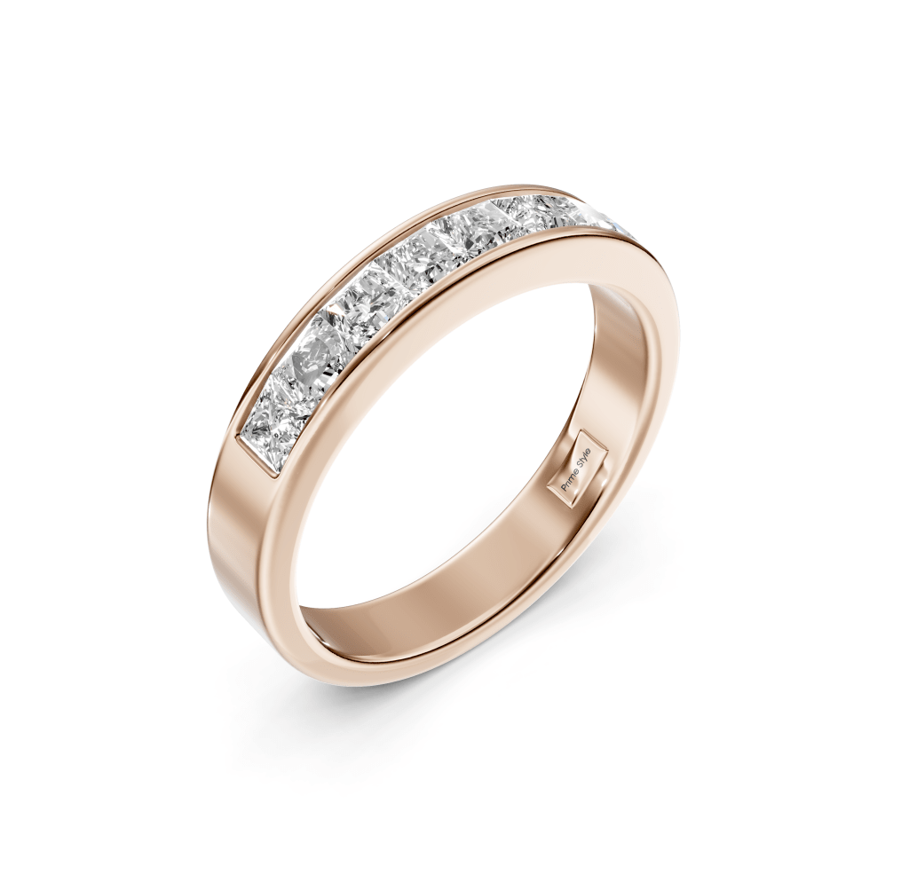 1.00 CT Princess Cut Lab Grown Diamonds - Wedding Band