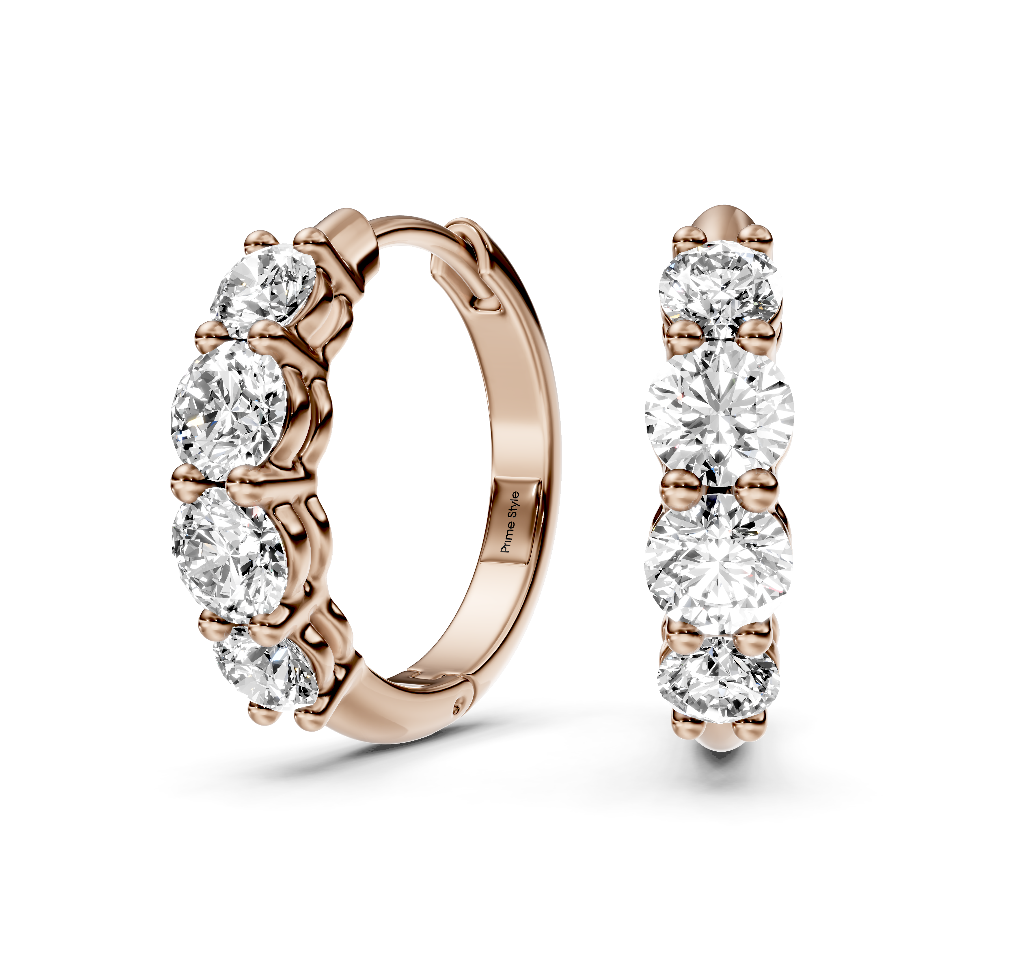 1.60 CT Round Cut Diamonds - Hoop And Drop And Earrings