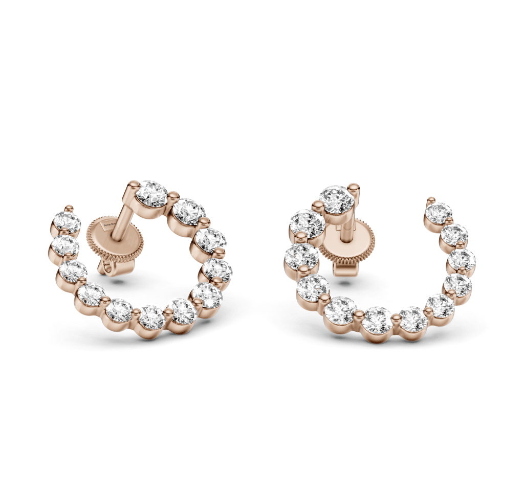 1.80 CT Round Cut Lab Grown Diamonds - Diamond Earrings