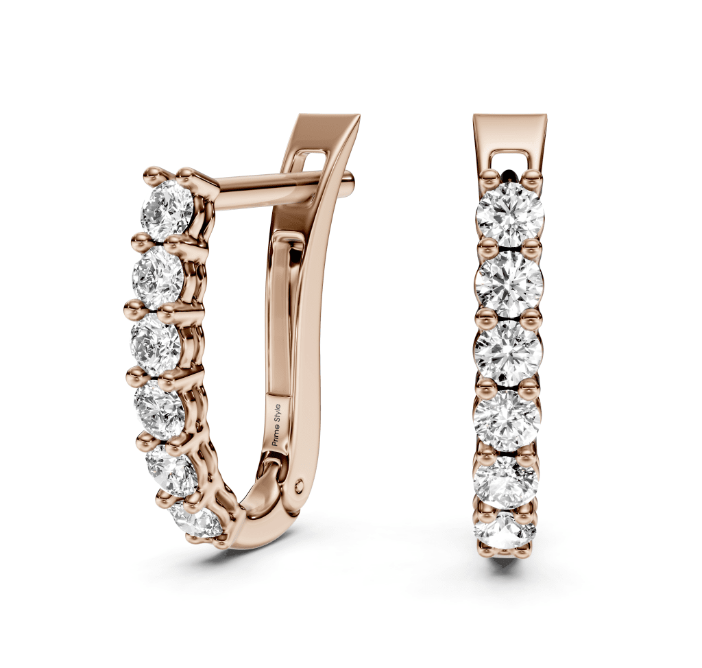 1.25 CT Round Cut Natural Diamonds - Hoop And Drop And Earrings - Primestyle.com