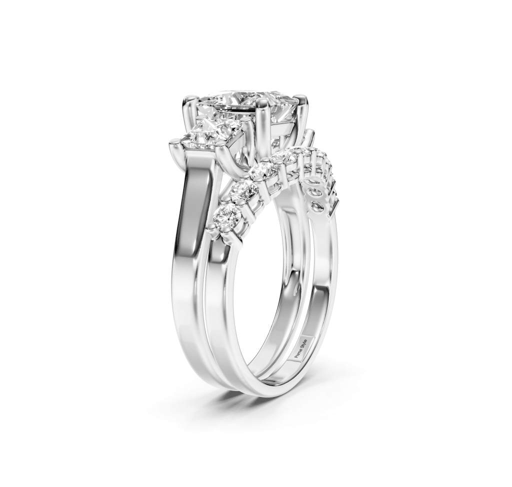 2.00-7.50 CT Princess & Round Cut Lab Grown Diamonds - Bridal Set