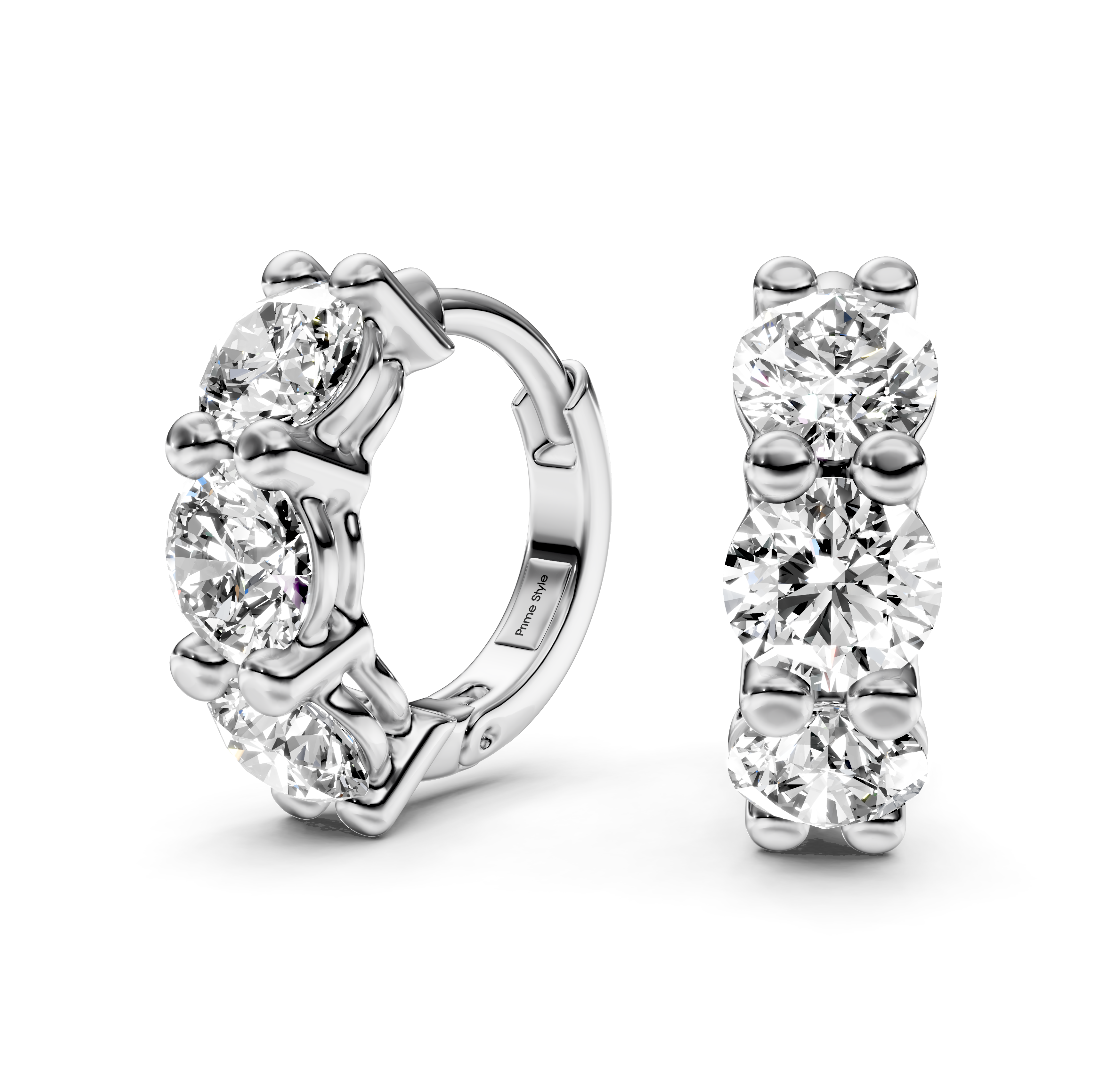 1.30 CT Round Cut Natural Diamonds - Hoop And Drop And Earrings