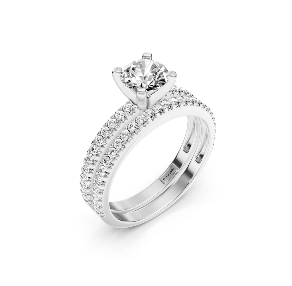 0.80 - 1.95 CT Round Cut Natural Diamonds - Bridal Set - Primestyle.com