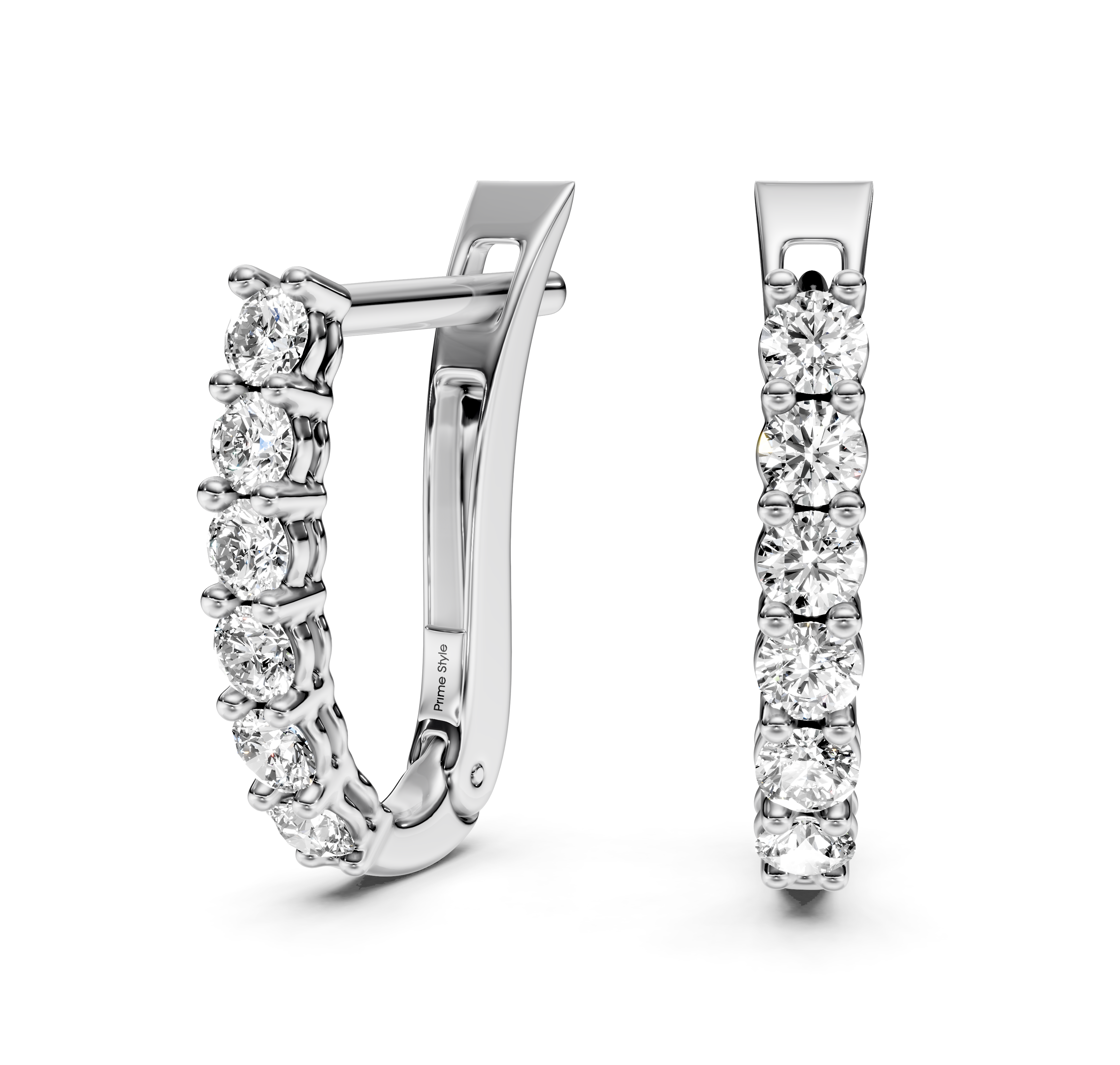 1.25 CT Round Cut Natural Diamonds - Hoop And Drop And Earrings