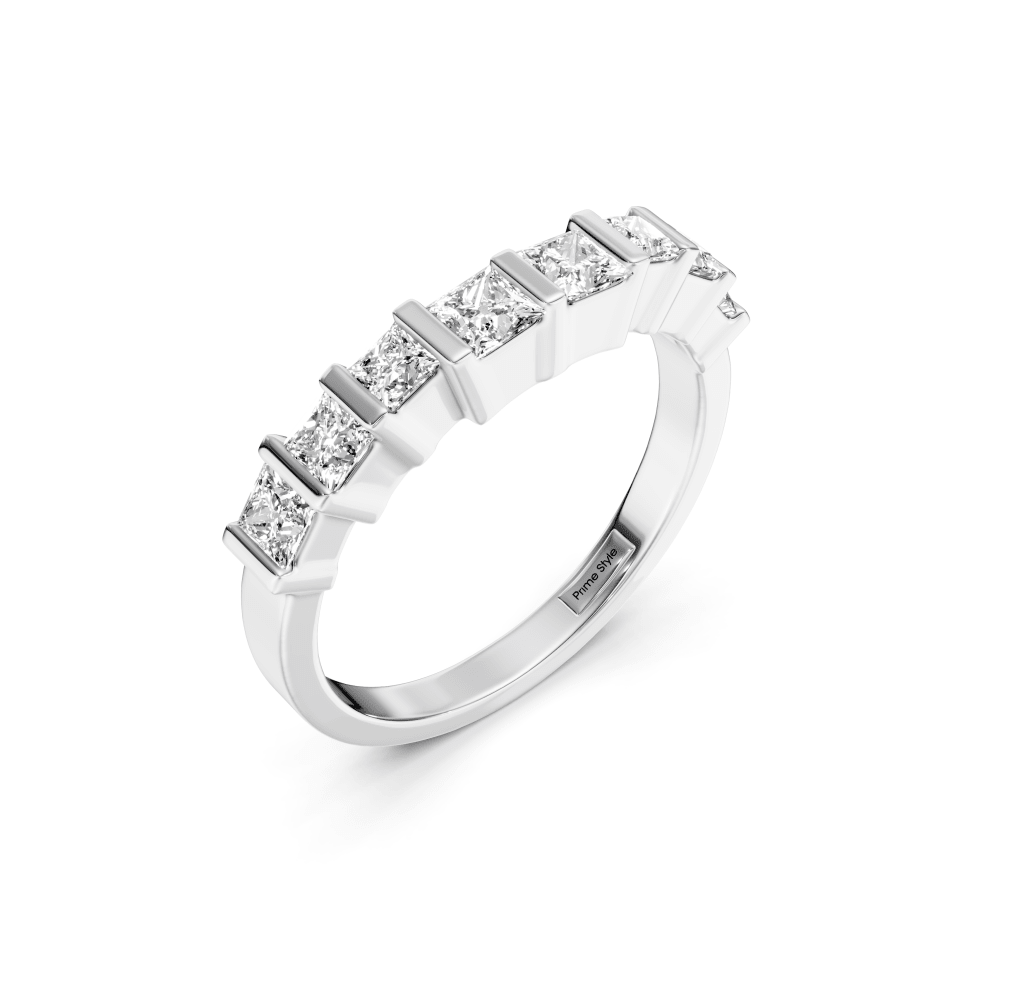 0.80 CT Princess Cut Lab Grown Diamonds - Wedding Band