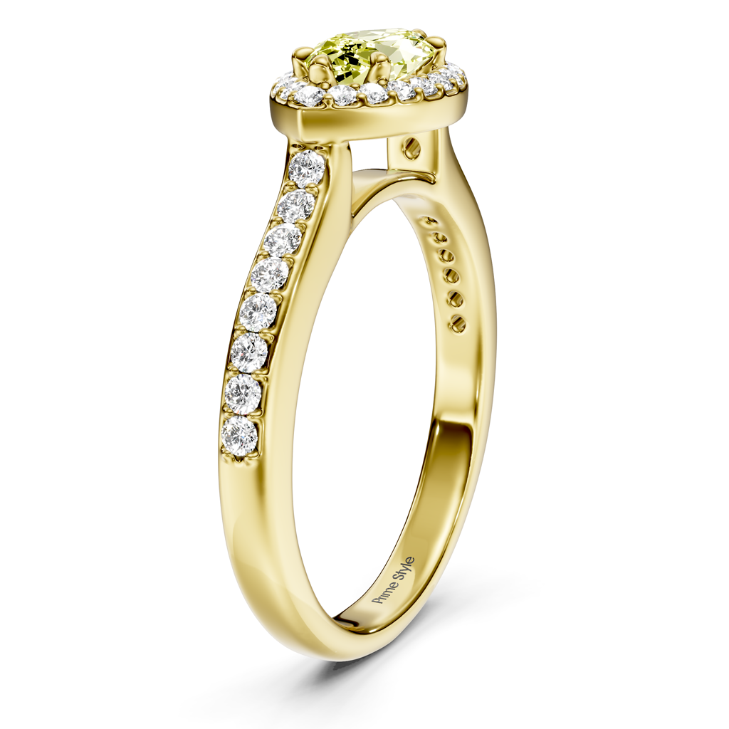 1.30-4.30 CT Marquise & Round Cut Fancy Yellow Diamonds - Engagement Ring