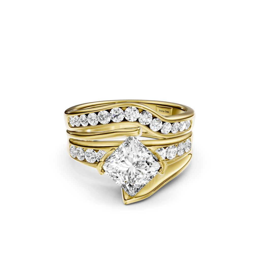 1.00-6.50 CT Princess & Round Cut Lab Grown Diamonds - Bridal Set