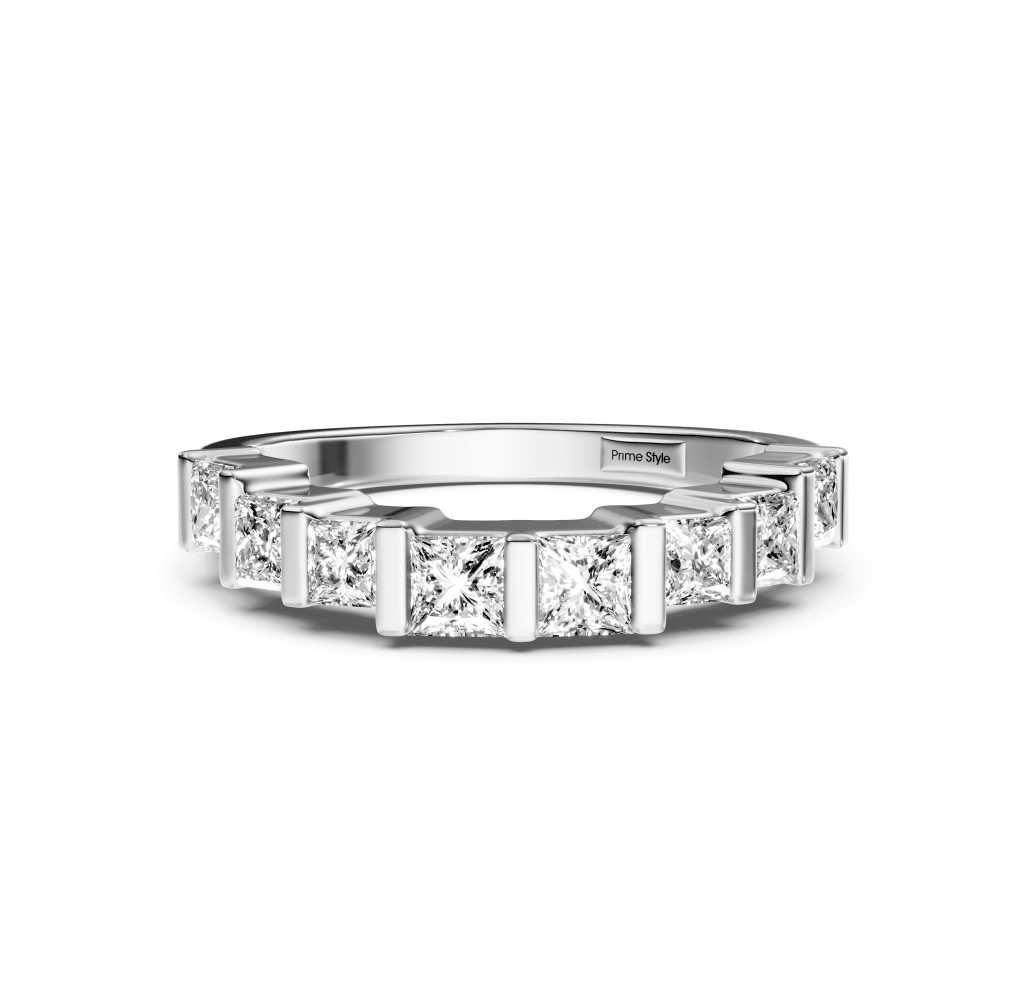 0.80 CT Princess Cut Lab Grown Diamonds - Wedding Band - Primestyle.com