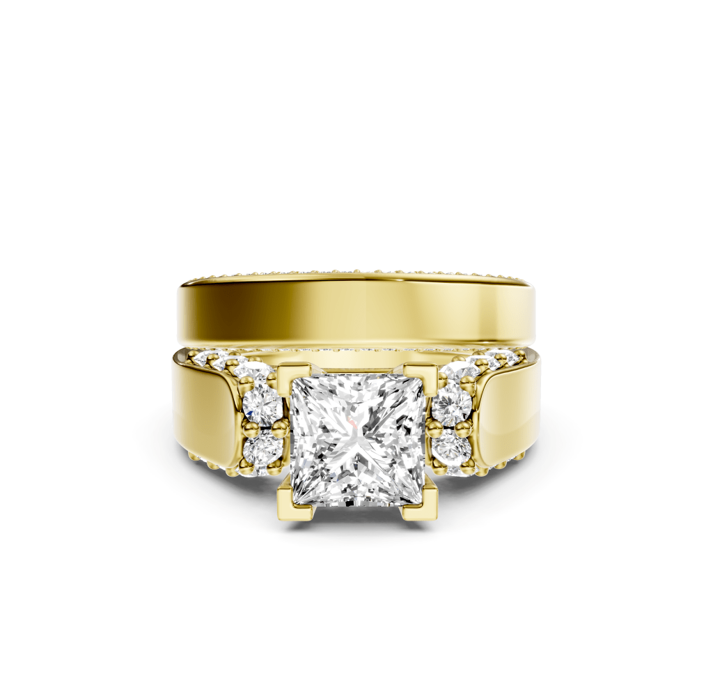 1.45-6.95 CT Princess & Round Cut Lab Grown Diamonds - Bridal Set