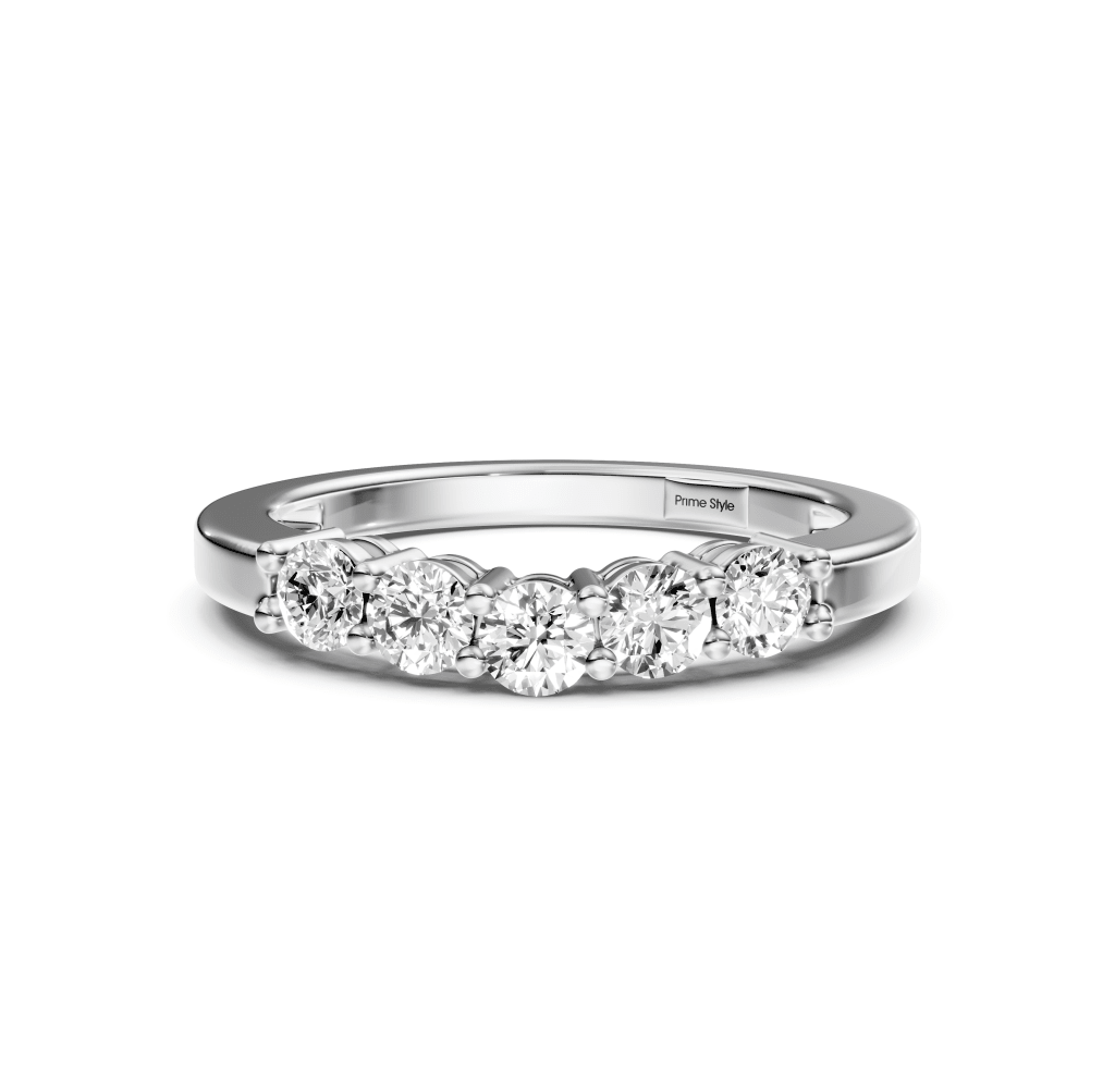 0.50 CT Emerald Cut Natural Diamonds - Wedding Band - Primestyle.com
