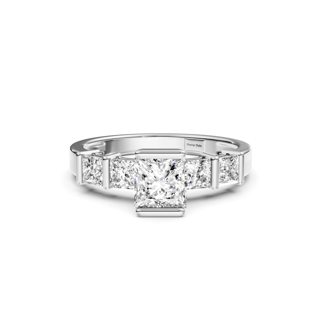 1.30-6.80 CT Princess Cut Lab Grown Diamonds - Engagement Ring