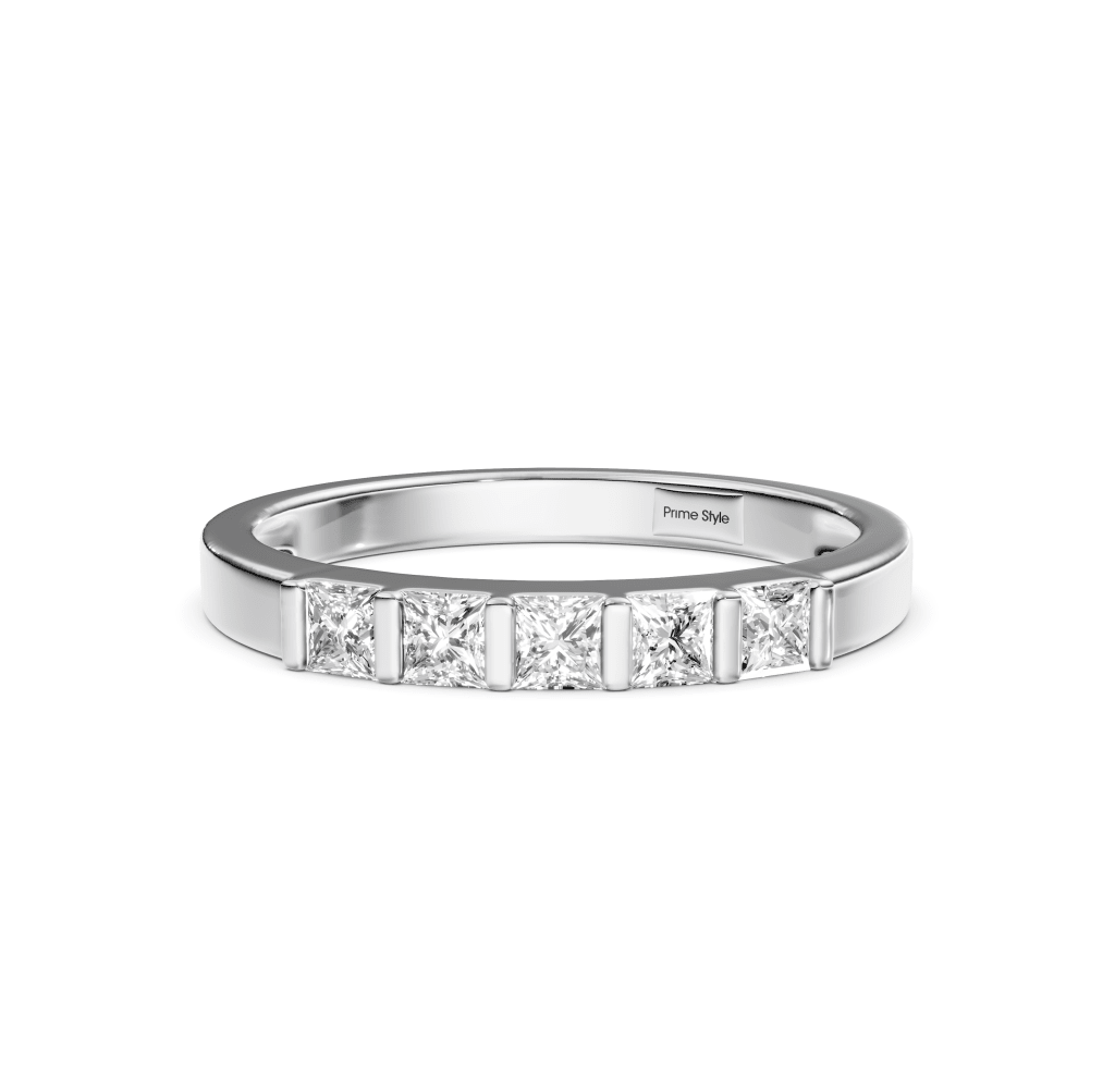 0.40 CT Princess Cut Diamonds - Wedding Band - Primestyle.com