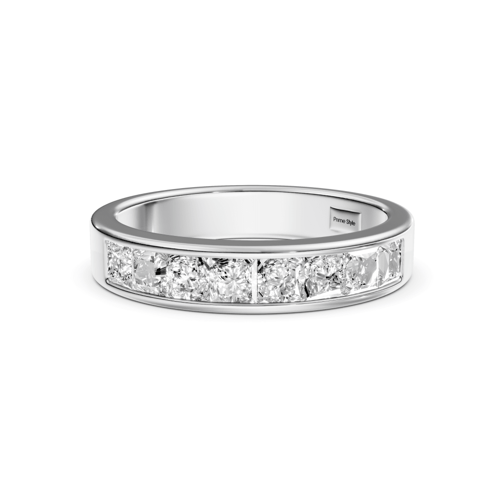 1.00 CT Princess Cut Lab Grown Diamonds - Wedding Band - Primestyle.com