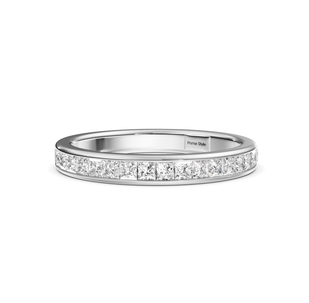 0.90 CT Princess Cut Natural Diamonds - Wedding Band - Primestyle.com