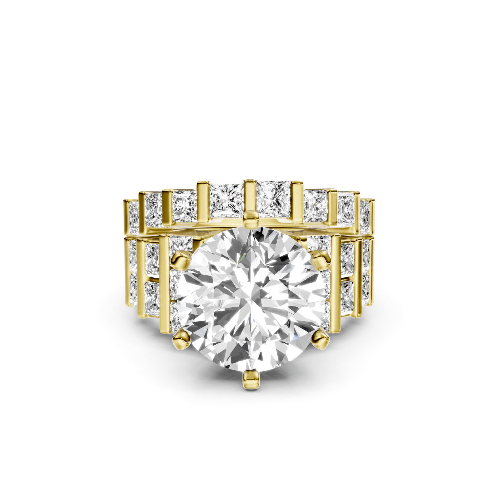 2.50-8.00 CT Princess & Round Cut Lab Grown Diamonds - Bridal Set