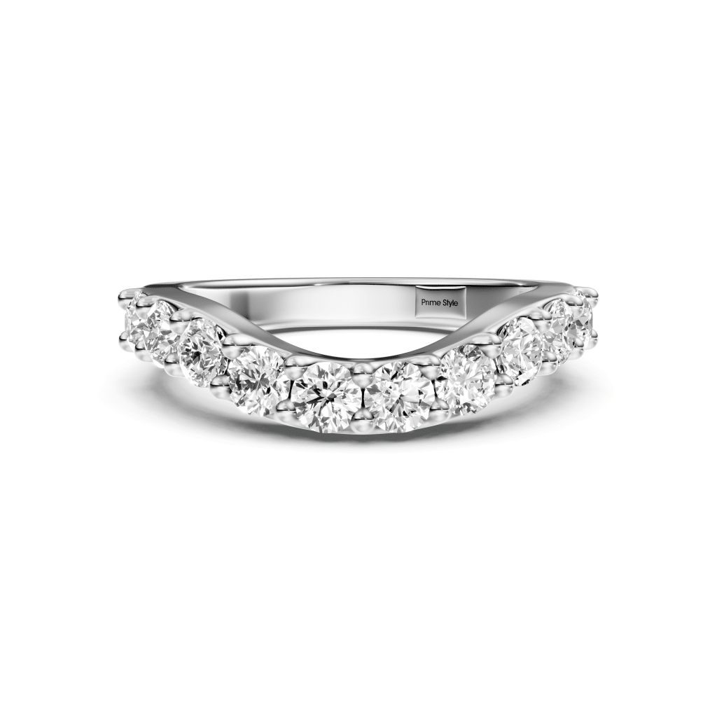 1.15 CT Round Cut Natural Diamonds - Wedding Band - Primestyle.com