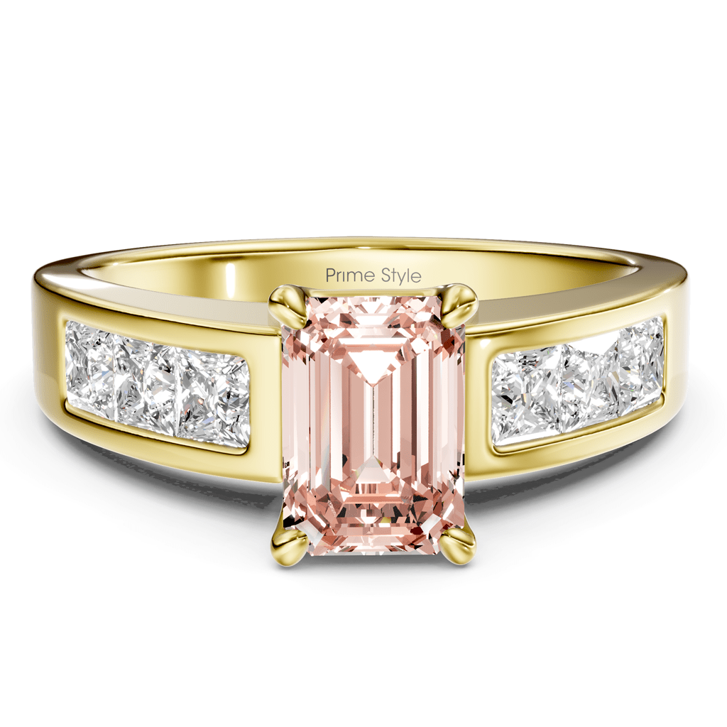 1.80 - 4.80 CT Emerald & Princess Cut Fancy Pink Diamonds - Engagement Ring - Primestyle.com