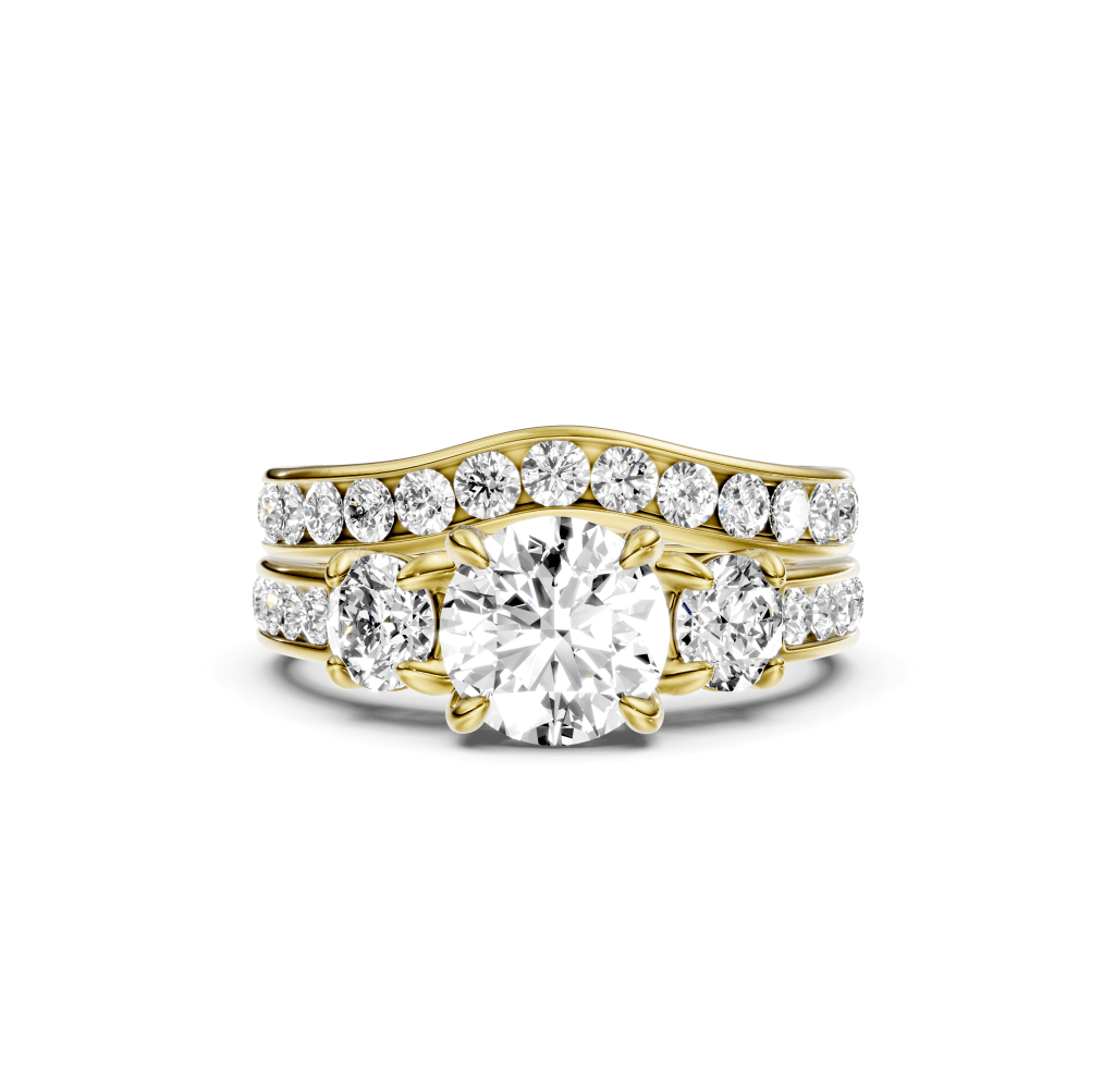 1.55-2.70 CT Round Cut Natural Diamonds - Bridal Set - Primestyle.com