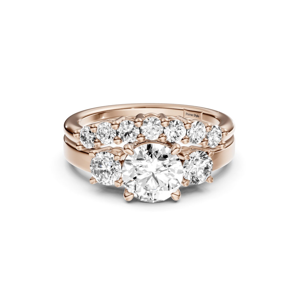 1.30-6.80 CT Round Cut Lab Grown Diamonds - Bridal Set