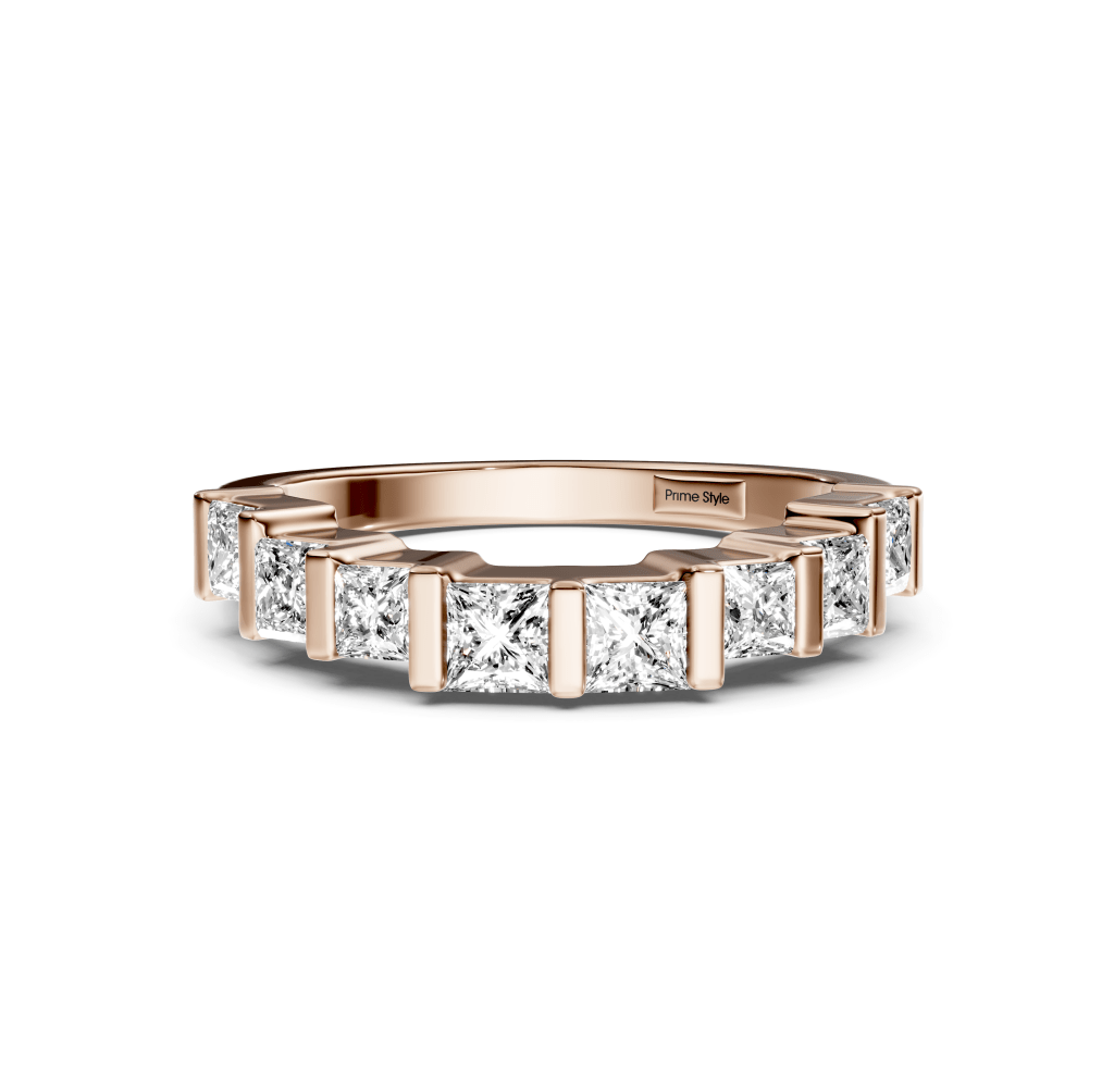 0.80 CT Princess Cut Lab Grown Diamonds - Wedding Band - Primestyle.com